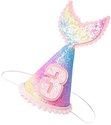 MOLUCKFU Geburtstagshut Meerjungfrau Für Kinder Glitzernder Pailletten-kronenhut Party-zubehör Für Mädchen