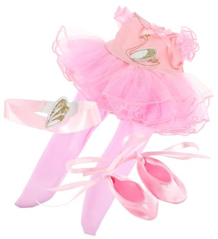 DIKACA 1 Satz Puppenballettkostüm Prinzessin zubehör Kleiderpuppe Puppen Ballettkleid Ballettanzug für Puppen Ballettzubehör für Puppen Kleidung Puppe Plüsch Tanzrock Polyester Rosa
