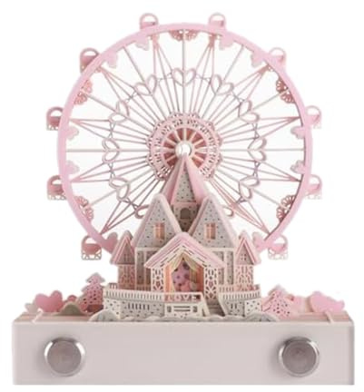 Qusedwey 1 Stück 3D-Notizblock-Tischkalender mit Lichtern, Künstler-Tischkalender Pink 2024 Kalender 3D-Notizblock Artopad Gravur
