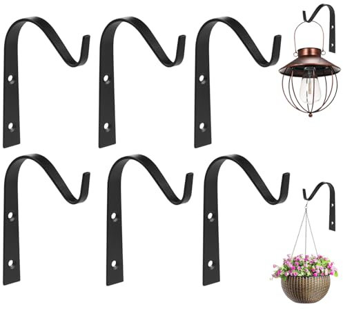 6 Piezas Gancho de Planta para Colgar en la Pared, Ganchos de Pared para Macetas, Soportes Para Colgar Macetas, Soporte Para Cestas Colgantes, para Colgar plantas, Linternas, Comederos de Pájaros