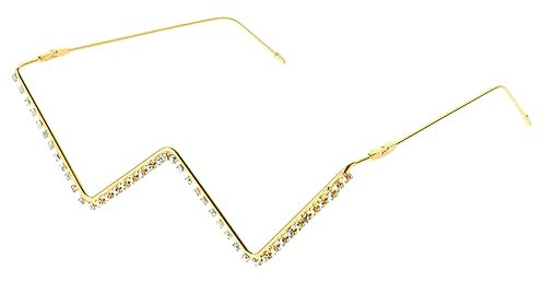 Homoyoyo Strass Brillengestell Dekorativer Metallrahmen Filigranes Design Funkelned Partybrille Damen Festival