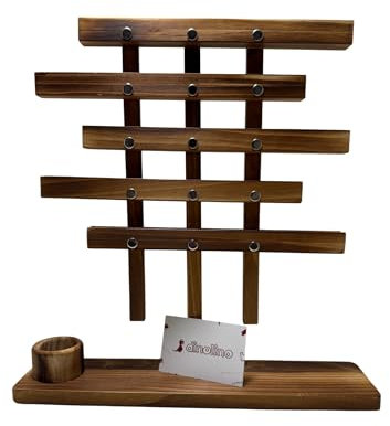 dinolino - Geschicklichkeitsspiel aus Holz mit 2 Rollelementen - holzkugelbahn, Holzspielzeug für Kinder & Erwachsene aus 100% Holz, Deko - Die Bahn,Schaffst Du es''