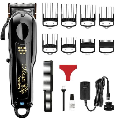 Wahl Kabellose schwarze Magic Clip Professionelle Friseurschere, verwendet für alle Haartypen, Massenentfernung, verbesserter Motor, glatte Schnitte, Crunch Blade Technology