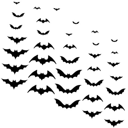 Vaguelly 36pièces Autocollants Chauve-souris Pour Halloween Décorations Murales Noires Stickers Résistants Pour Salon Et Chambre