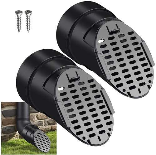 Regenrinnen Fallrohr Ablauf Verlängerungen 2PCS,Dachrinnenverlängerungen Dachrinnen-Fallrohr Laubschutz Regenrinnen-Schutzgitter Verlängerungsadapter für Fallrohr 10cm(Schwarz)