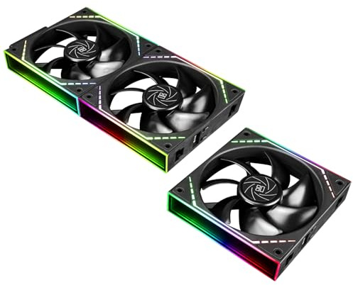 TR-Thermalright TL-M12Q X3 120mm CPU PWM Fan-Wireless Splicing,2000RPM Silent Cooling,Black CPU Fan 3-Pack-Infinite Mirror Light Effect ARGB,Can be Paired with Chassis/CPU Cooler