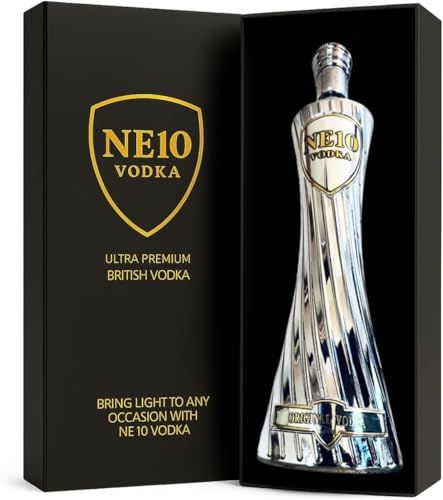 NE10 Vodka Gift Box - Premium Flavoured Vodka 37.5% ABV, 70cl Light-Up Bottle Gift Set. Perfect For Celebrations & Christmas Gifts. (Classic Original)