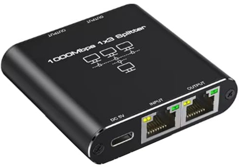 OITHJTIRP RJ45 Network Cable Switch Hub 1In3 Out Converter 1000Mbps Gigabit Ethernet Switch Hub Wire Divider PC LAN Extend Adapter