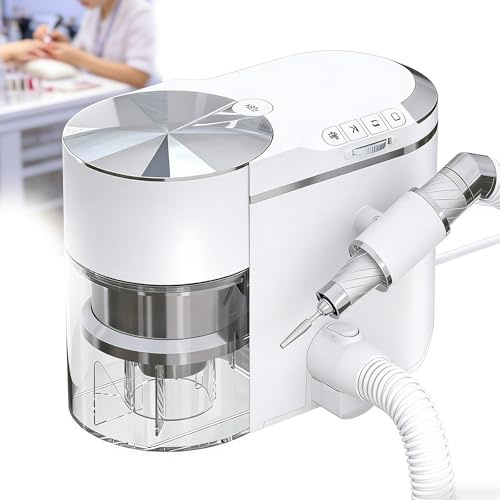 Nail Dust Collector and Electric File 2-in-1 Kit with Adjustable Suction and Low Noise for Salon Manicure