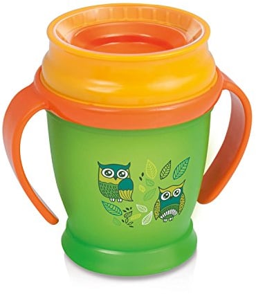 Lovi 1/523new Trinkbecher 360° Mini Folky, 9+ Monate, abdichtende Silikonscheibe, antibakterieller Schutz, 210 ml, grün
