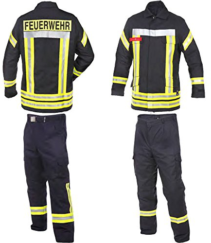 Novotex Feuerwehr-Bundhose nach HuPF Teil 2 mit Reflex nach DGUV-Empfehlung (wie Überhosen) und Gürtel Gr. 44