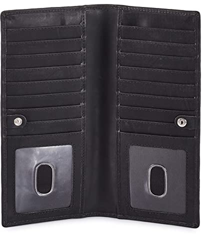 Wise Owl Portafoglio Lungo in Vera Pelle per Uomo e Donna – Bifold RFID, Slim & Elegante, 2 Finestrini per ID, Porta Carte di Credito in Scatola Regalo
