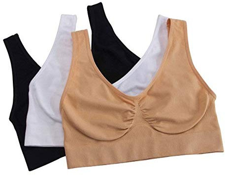 easylife lifestyle solutions Comfortable Wireless Bras | Designed to Fit Easy Care Machine Washable | Medium | Set of 4; 2xNude, 1xWhite, 1xBlack
