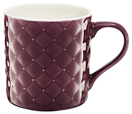 AMBITION Kaffeebecher Porzellan Glamour 420 ml Porzellanbecher groß gesteppt elegant violett