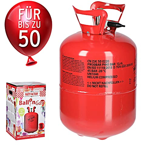 Cepewa Gaz pour ballons à l'hélium pour environ 50 ballons de baudruch - Bouteille d'hélium - Ballons en feuille - Fête de mariage