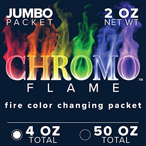 CHROMO FLAME Feuerfarbwechsel-Pakete für Feuerstelle, Lagerfeuer, Lagerfeuer, Outdoor-Kamin | Mystic, Bunt, Magie, Regenbogen-Flammen | 113 g insgesamt, 57–57 g Jumbo-Pakete