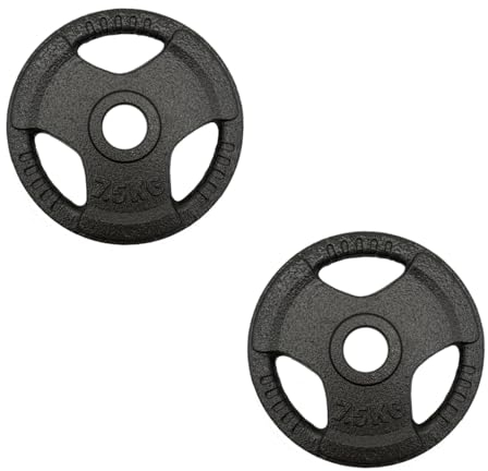 Chase Fitness TRI-GRIP Cast Iron 2 Olympic Disc Weight Plates 2.5KG - 20KG (7.5kg x 2)