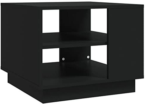 vidaXL Couchtisch mit Schubladen Beistelltisch Kaffeetisch Sofatisch Teetisch Tisch Wohnzimmertisch Ablagetisch Schwarz 55x55x43cm Holzwerkstoff
