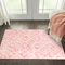 Wonnitar Petit tapis marocain lavable, tapis de chevet doux antidérapant pour filles, tapis d'intérieur moderne, motif treillis géométrique vieilli pour entrée, salle de bain, buanderie (rose, 61 x 91