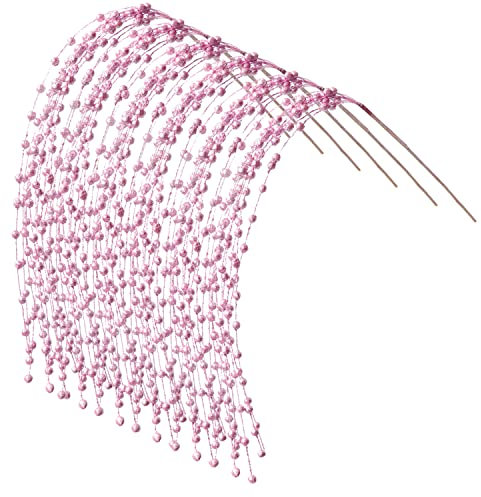 76.5 CM Glitter Christmas Picks Sprays Set of 6 Artificial Glitter Berry Stems Decorative Twigs Glitter Branches Berry Pick for Xmas Tree Flower Arrangement Wreath Garland and Home Decoration (Pink)