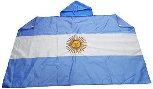 AZ FLAG - Umhangflagge Argentinien - 150x90 cm - Argentinische Cape Fahne 100% Polyester mit integrierten Ärmeln und Kapuze - Body Flag 80g