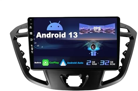 SXAUTO Android 14 IPS Car Stereo For Ford Tourneo/Ford Transit Custom (2013-2021) - 2G+32G - Wireless CarPlay/Android Auto - REAR Camera Free - 9 Inch 2 Din - DAB Steering Wheel 4G WiFi BT Fast-boot