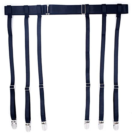 FLAVNTEL Reggicalze per le donne Semplicità Sexy Calze Bretella per calze alte coscia con 4/6 clip in metallo, Da donna Sexy Punk Imbracatura Harajuku Gamba Caged Fondina