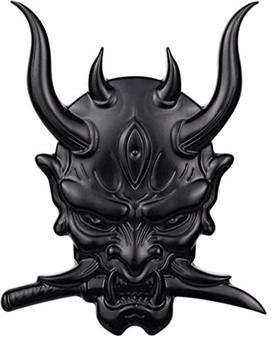 Japanische Oni Samurai Aufkleber für Auto Motorrad Logo Dekoration Aufkleber Schwarz