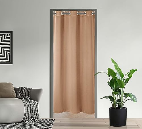 PI Blackout Room Divider, Thermal Insulated Privacy Curtain for Front Door/Sliding Door/Closet/Patio (Cappuccino, W34XL80)
