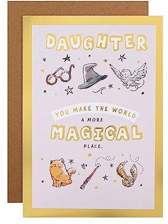 Hallmark Geburtstagskarte für Tochter – Harry Potter Illustrationen und Aktivität
