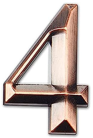 3 Inches Door Numbers 3D Mailbox Numbers Waterproof, Address Numbers Self Adhesive House Numbers Street Number Stickers for House Mailbox Apartment Hotel (Bronze-4)