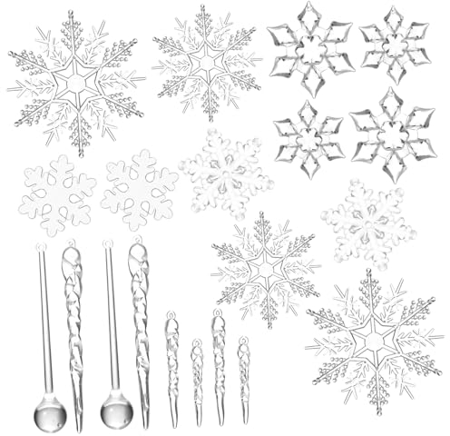 WOFASHPURET 1 Satz Christbaumschmuck Kristalldekorationen Für Den Weihnachtsbaum Hängende Ornamente Weihnachtsbaumanhänger Anhänger Zum Weihnachtliche Hängende Eiszapfen Acryl Einstellen