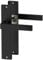 ERGO line CUBE garnitures de porte carrées, noires, poignée avec rosette sans d’orifice, ensemble de poignées avec rosette longue, garniture de porte, poignée, tige carrée de 7 mm