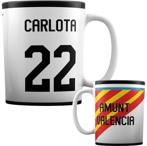 Taza Personalizada del Valencia con Nombre - Valencia- Equipo de Fútbol - Taza Cafe - Regalo Original - Cerámica Blanca