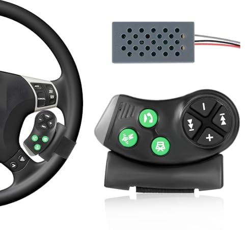 Inefala Mando en el Volante Inalámbrico para Radio de Coche, Bluetooth Volante Mando a Distancia Universal 7 Teclas Reproductor Multimedia Multifunción Coche GPS Reproductores de CD/DVD