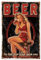 GLOBLELAND Panneau en Métal Vintage Pin Up Lady 8x12 Pouces Bière Rétro Drôle en Étain Panneau de Porte de Salle Plaque Artistique Décoration Murale pour Maison Bars Cafés Pubs Clubs