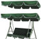 BYZESTY Parasol para columpios de Hollywood, toldo universal de 3 plazas, toldo para exteriores, resistente al agua, columpio de jardín, toldo universal para columpio de jardín (verde oscuro)