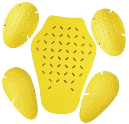 Ronyme kit des 5 pièces des Protections vélo, Inserts en Mousse à Veste, Protections Dorsale, épaules Ainsi coudess, Inserts protecteurs Amovibles résistants aux Chocs, Unisexe, Jaune