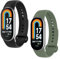 WD&CD 2 Pezzi Cinturino Compatibile per Xiaomi Mi Band 9 / Mi Band 8 Nero+Verde, Braccialetto di Ricambio Silicone Sportivo Cinturino