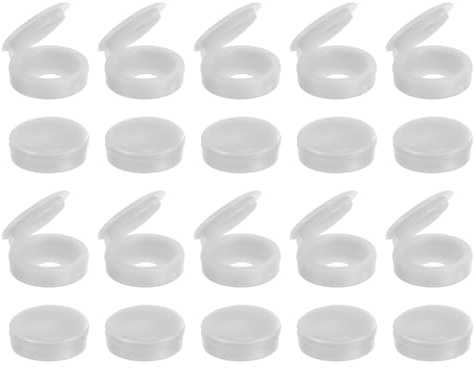 sourcing map 50Pcs Screw Caps, 5.3mm/0.21 ID Screw Snap Covers Washer Flip, PVC Hinged Screw Cover Caps for Covering Screw Heads(Light Grey)