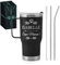 Maverton Mug Isotherme Noir 600 ml en Acier Inoxydable - Mug Original avec gravure - Avec Paille et Boîte - Cadeau Maman Anniversaire - Cadeau Fete des Meres super maman