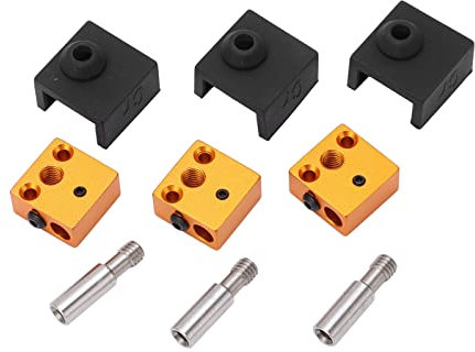 3D-Drucker-Silikonsocke, 3 Sets, Aluminium-Heizblock, Edelstahl-Hals für Ender 3, Ender 3 Pro, Ender 5, Ender 5 Pro, CR10, CR10S, S4, S5