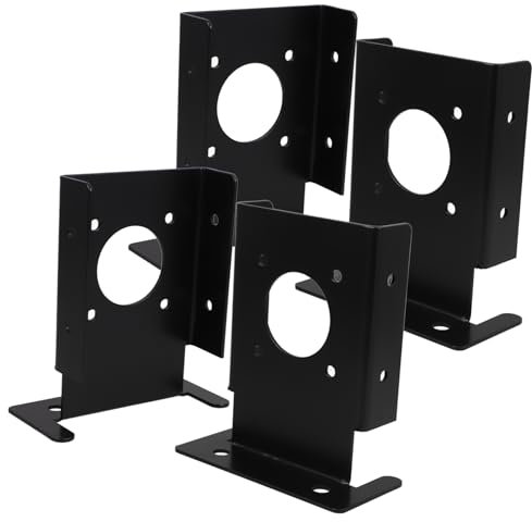 GETAJGHSD 4 Teiliges Zaun Basis Set Zaun Basis Eisen Sichtschutz Zaun Abschirmung Schwarz Kleine Zaun Umrandung