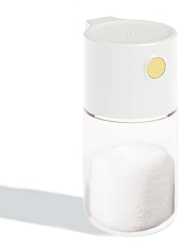 Zssxysm Salt Shaker, Small Salt Pot, Condiment Dispenser, Precise Quantitative 0.5g, Glass Sugar Cellar for Spice, Pepper, Seasoning, Cooking Travel Camp Picnic, Kitchen Accessories