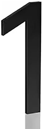 Adesivi con numeri civici autoadesivi da 5 pollici in acrilico, numeri di indirizzo moderni neri per porta, esterni, hotel, appartamento, giardino, cassetta delle lettere, stanza, ufficio(Black 1)