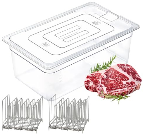 Zertylre Sous Vide Garbehälter,Niedertemperatur-Slow Cooker mit Deckel, Fassungsvermögen 25 Liter mit Deckel und Tablett zum Garen vieler Marken von Steaks, Beefsteaks