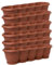 SUSTANIA Set di 6 fioriere da 80 cm, in terracotta: design ondulato per giardini creativi da balcone, made in EU