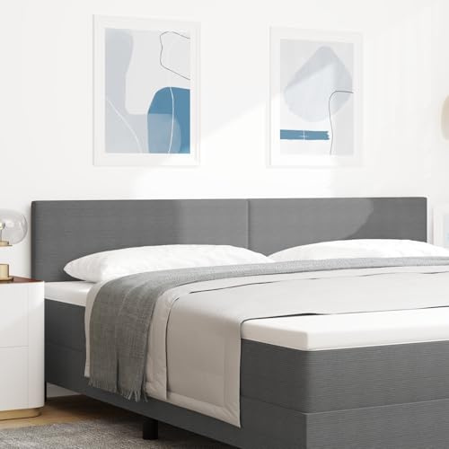 MOBCANT Kopfteil Einfarbig Hellgrau 200 cm Cordstoff, Wandkissen Polsterkopfteil Bett wandpolster Bettkopfteil Geeignet für Bettrahmen Bettgestell Bed Boxspringbett