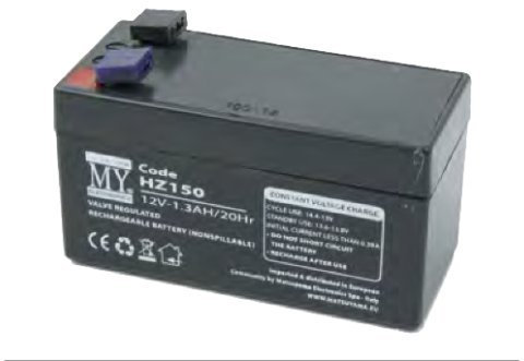 BATTERIA AL PIOMBO ERMETICA RICARICABILE CON FASTON 12V 1.3AH / 20 Hr - MATSUYAMA ART. HZ150