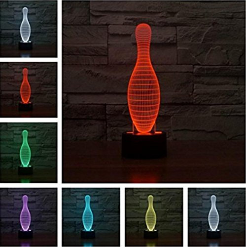 3D Lamp, EONANT 3D Night Lights LED USB Touch mit 7 Color Optical Illusion Schreibtischleuchten für Kinderzimmer Home Decoration (Bowling)